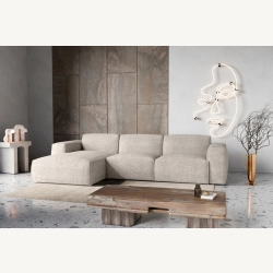 Hudson Nowoczesny narożnik wypoczynkowy z funkcją spania Tkanina Haga 23